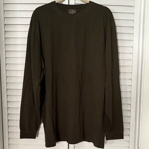 L.L. Bean Olive Crewneck Long Sleeve Tee